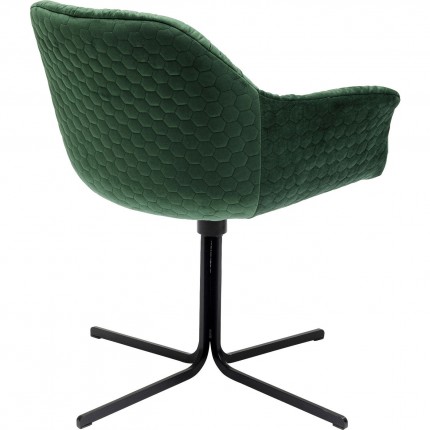 Chaise pivotante Colmar velours vert Kare Design