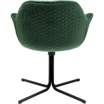 Chaise pivotante Colmar velours vert Kare Design