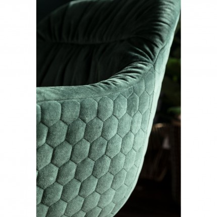 Chaise pivotante Colmar velours vert Kare Design