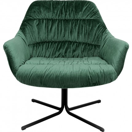 Fauteuil pivotant Bristol velours vert Kare Design