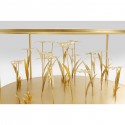 Table basse fleurs 3D dorées 80cm Kare Design