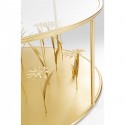 Table basse fleurs 3D dorées 80cm Kare Design