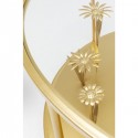 Table basse fleurs 3D dorées 80cm Kare Design
