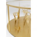 Table basse fleurs 3D dorées 80cm Kare Design