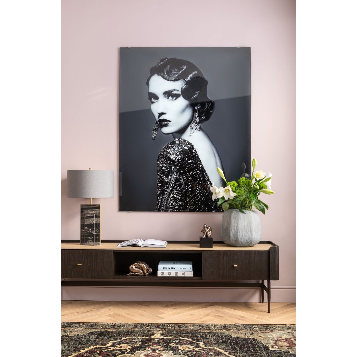 Lampe de table Charleston marbre noir 69 cm Kare Design