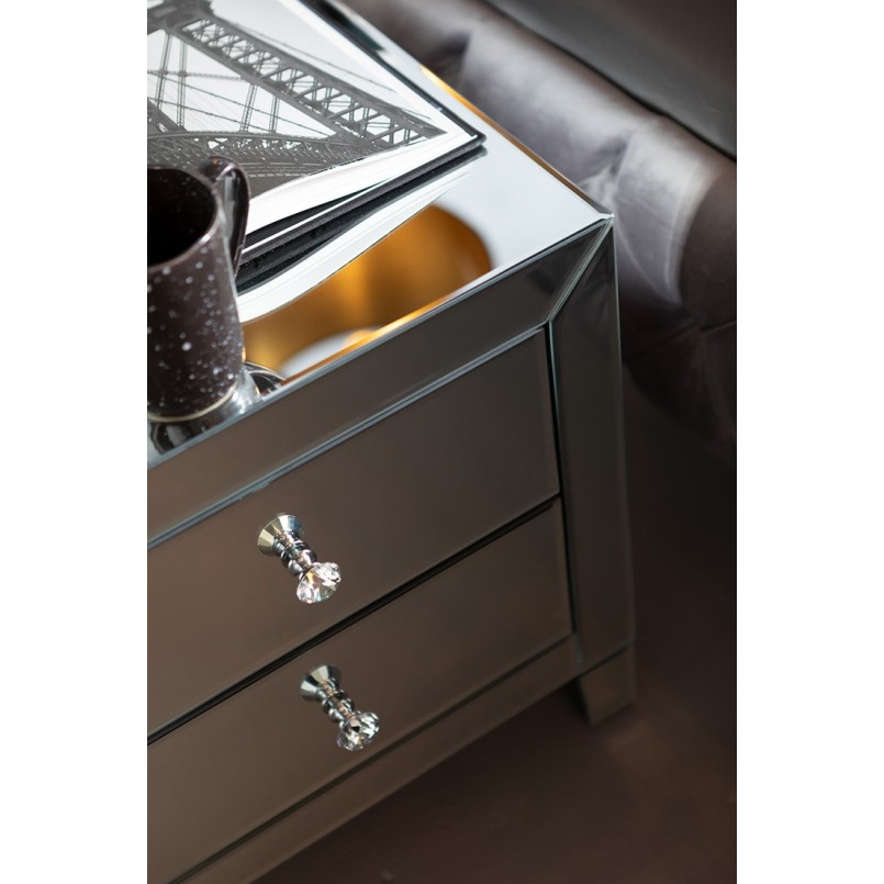 Chevet Luxury 2 tiroirs argent Kare Design