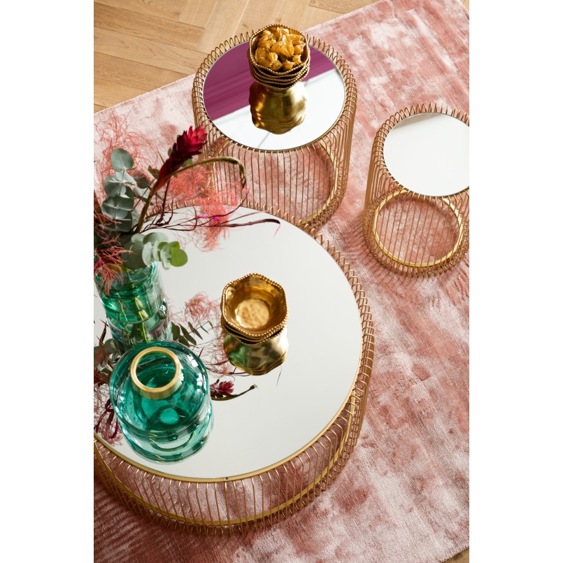 Tables d'appoint Wire laiton set de 2 Kare Design