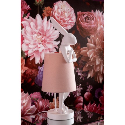 Lampe Animal Lapin blanche et rose 68cm Kare Design
