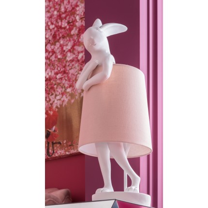 Lampe Animal Lapin blanche et rose 68cm Kare Design