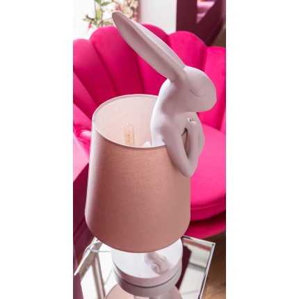 Lampe Animal Lapin blanche et rose 68cm Kare Design