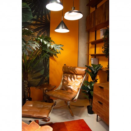Fauteuil et repose-pieds Washington marron Kare Design