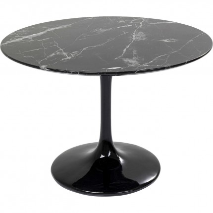 Table Solo 110cm effet marbre noir Kare Design