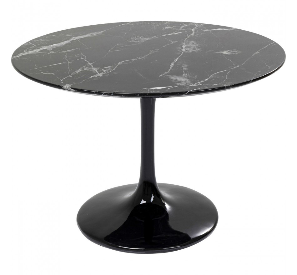 Table Solo effet marbre noir 110cm Kare Design