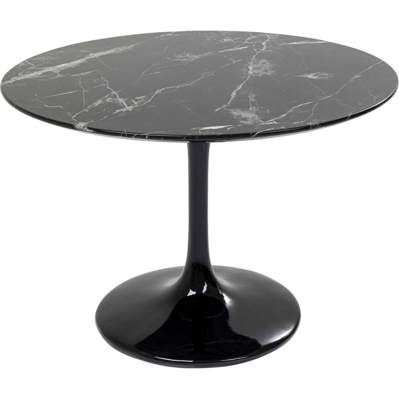Table Solo effet marbre noir 110cm Kare Design