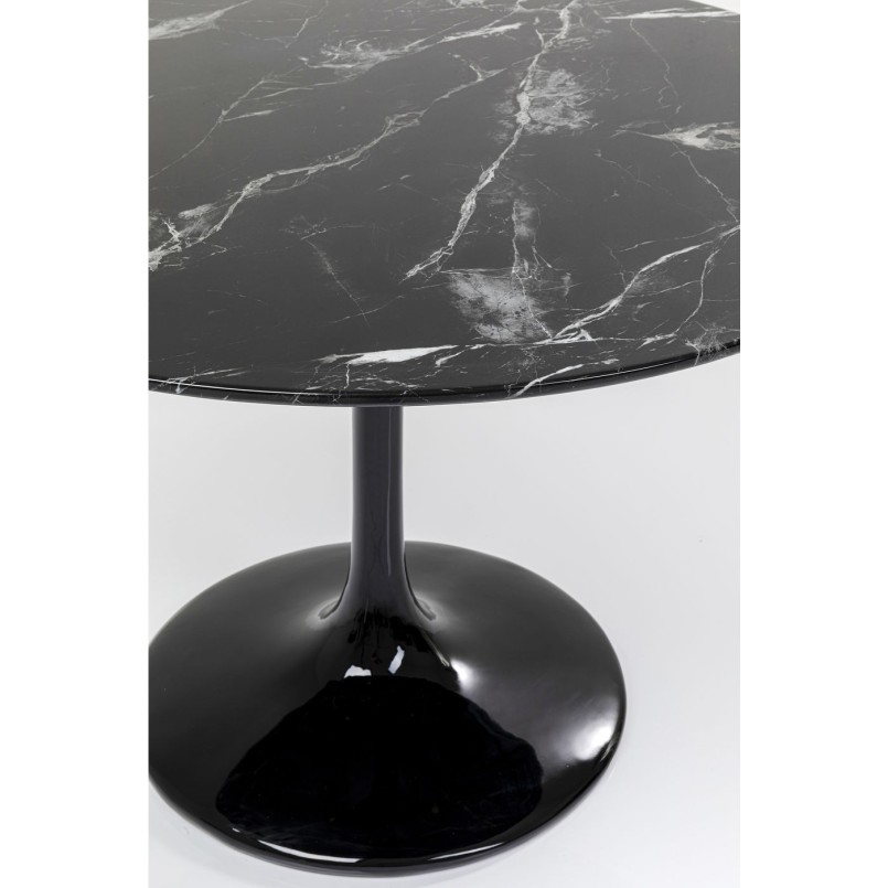 Table Solo effet marbre noir 110cm Kare Design