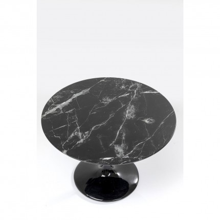 Table Solo 110cm effet marbre noir Kare Design