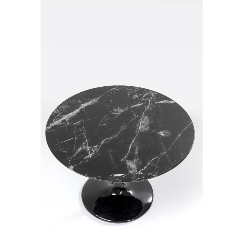 Table Solo effet marbre noir 110cm Kare Design