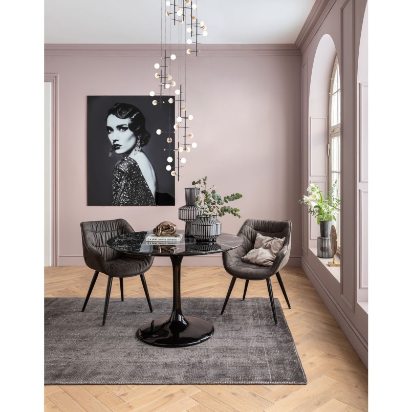 Table Solo effet marbre noir 110cm Kare Design