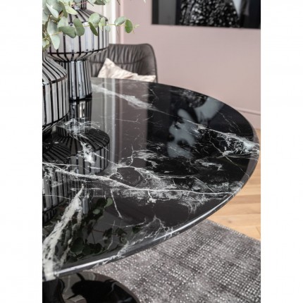 Table Solo 110cm effet marbre noir Kare Design