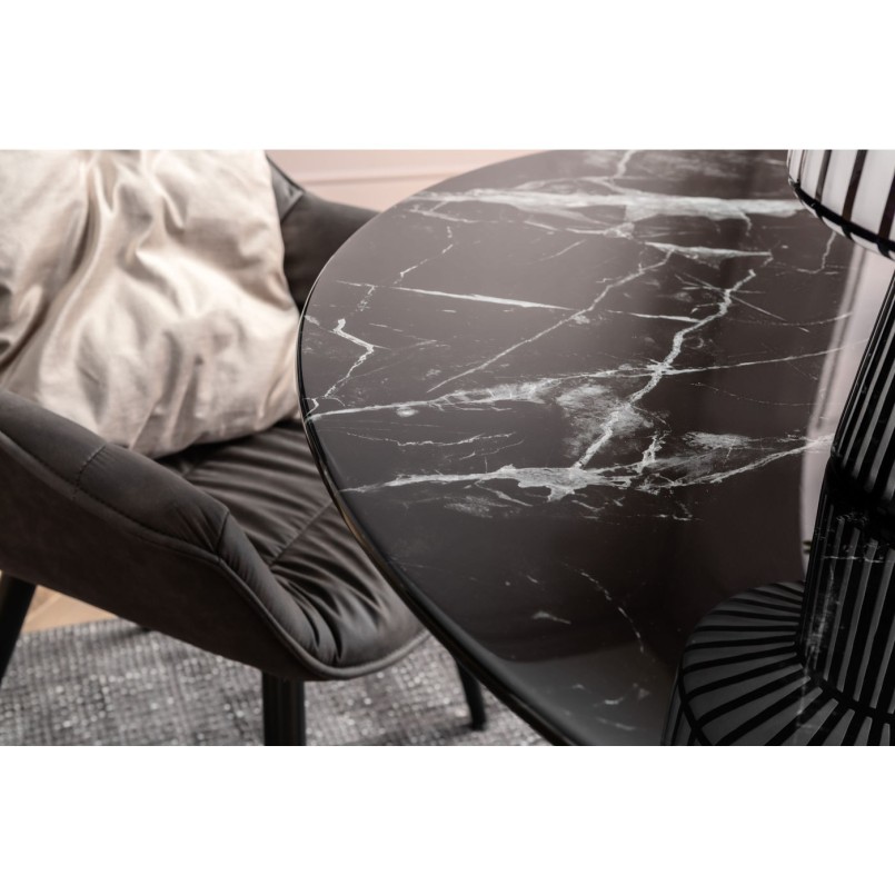 Table Solo effet marbre noir 110cm Kare Design