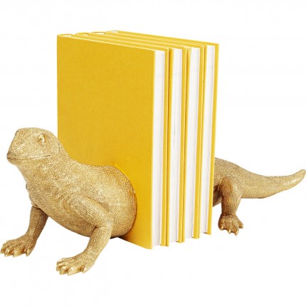 Serre-livres lézard doré set de 2 Kare Design