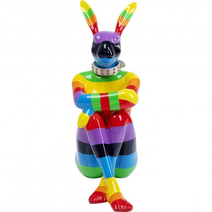 Déco lapin rayures multicolores XL 80cm Kare Design