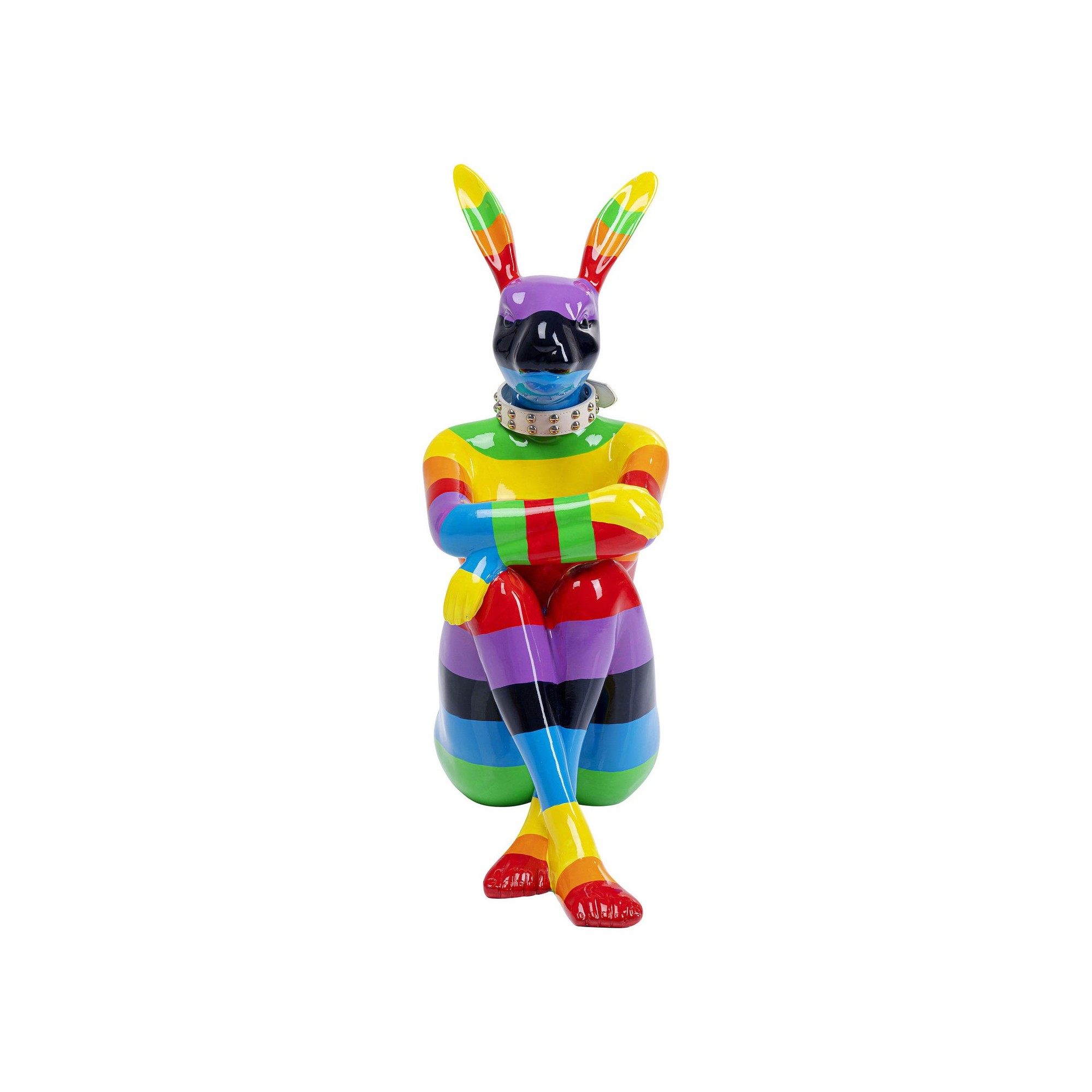 Déco lapin rayures multicolores XL 80cm Kare Design