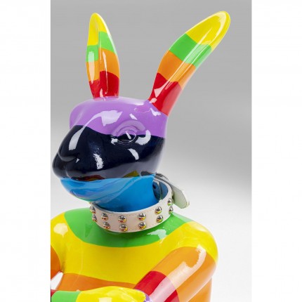 Déco lapin rayures multicolores XL 80cm Kare Design