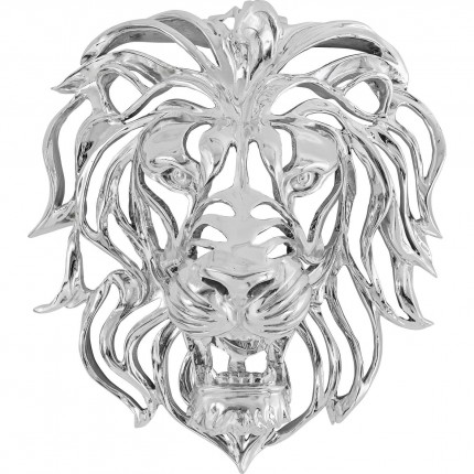 Déco murale tête lion argentée Kare Design