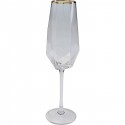 Flûtes à champagne Diamond Gold Rim set de 6 Kare Design