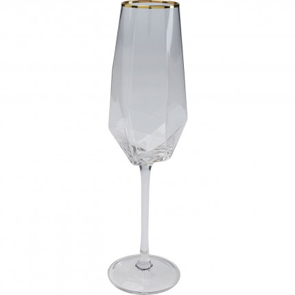 Flûtes à champagne Diamond Rim dorées set de 4 Kare Design