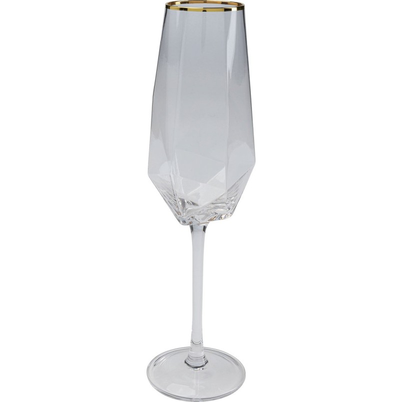 Flûtes à champagne Diamond Gold Rim set de 6 Kare Design