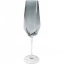 Flûtes à champagne Diamond fumé set de 6 Kare Design