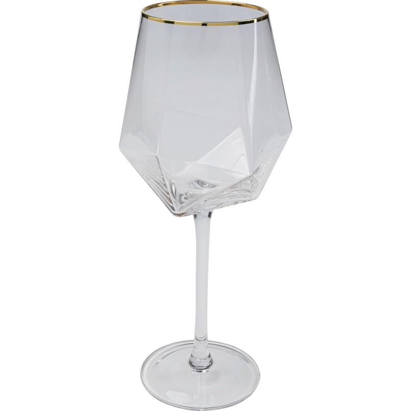 Verres à vin Diamond doré set de 6 Kare Design