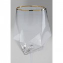 Verres à vin Diamond doré set de 6 Kare Design