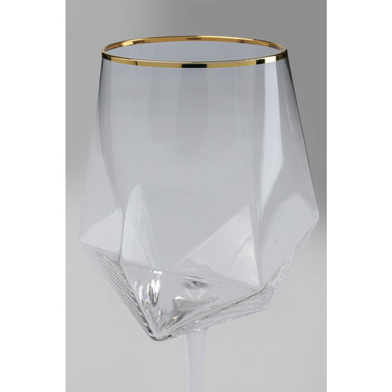 Verres à vin Diamond doré set de 6 Kare Design