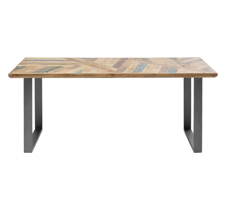 Table Abstract acier brut 180x90cm Kare Design