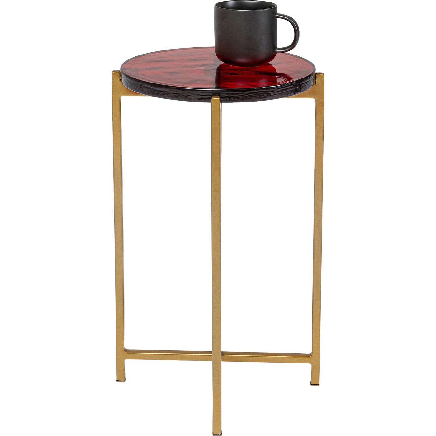 Table d'appoint Lagoon ronde 27cm rouge Kare Design