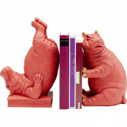 Serre-livres Hippopotames roses set de 2 Kare Design