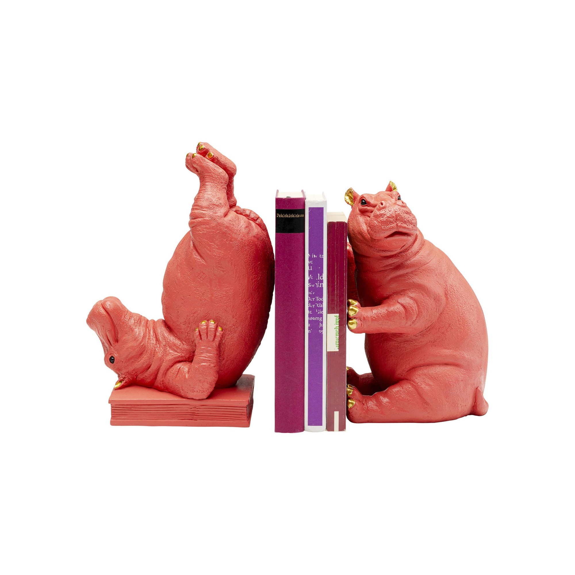 Serre-livres Hippopotames roses set de 2 Kare Design