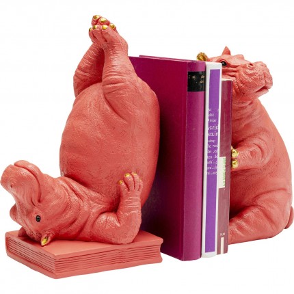 Serre-livres Hippopotames roses set de 2 Kare Design