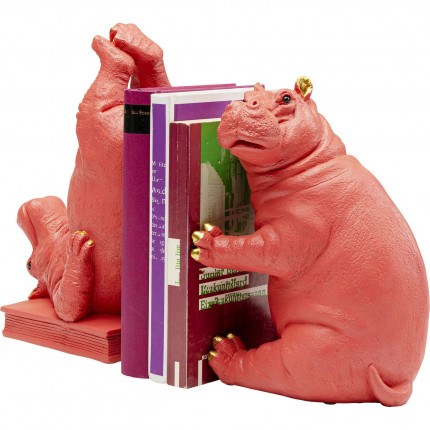 Serre-livres Hippopotames roses set de 2 Kare Design