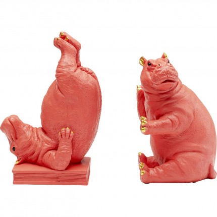 Serre-livres Hippopotames roses set de 2 Kare Design