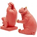 Serre-livres Hippopotames roses set de 2 Kare Design