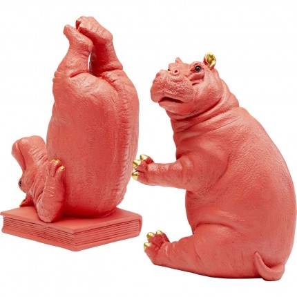 Serre-livres Hippopotames roses set de 2 Kare Design