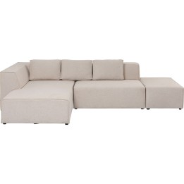 Canapé d'angle Infinity Ottomane gauche crème Kare Design