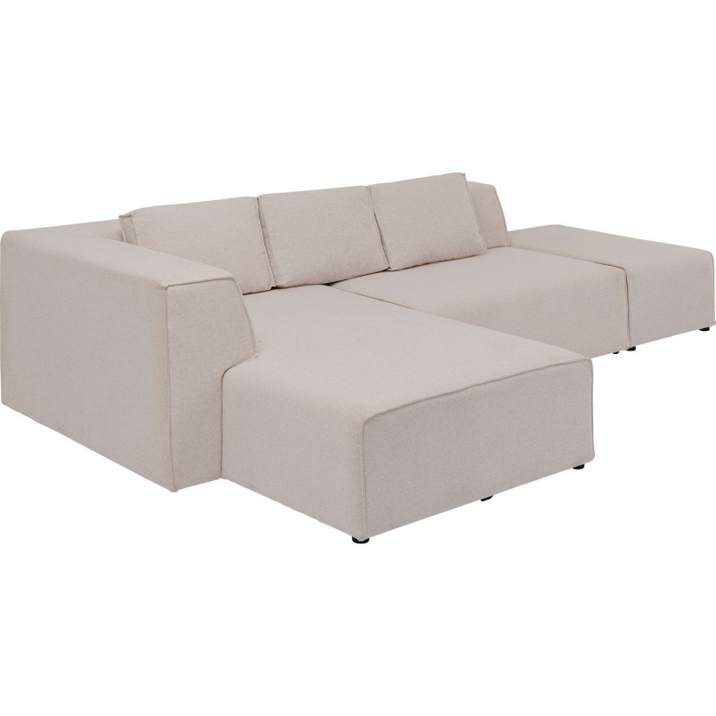 Canapé d'angle Infinity Ottomane gauche crème Kare Design