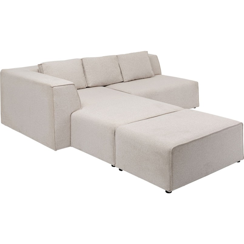 Canapé d'angle Infinity Ottomane gauche crème Kare Design