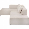 Canapé d'angle Infinity Ottomane gauche crème Kare Design