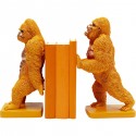 Serre-livres gorilles oranges set de 2 Kare Design